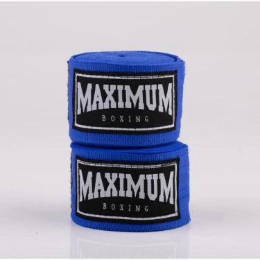 Imagem de Par Bandagem Maximum Muay Thai 3 Metros Boxe Kickboxing Azul