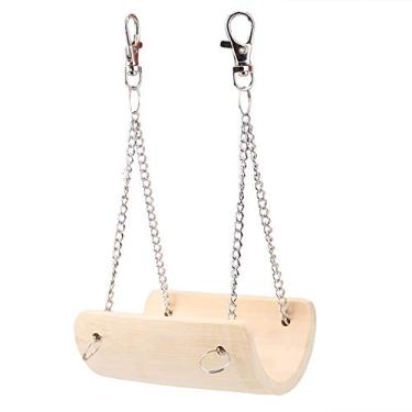 Imagem de HEEPDD Pet Hamster Swing, Bamboo Mini Suspensão Ponte Anti Slip Design Balance Exercício de Penduramento Board Pequeno Animal Hamster Acessórios de Cama de Gaiola Presente Playground Stand Playground