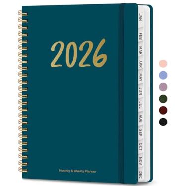 Imagem de Agenda 2026 – Agenda semanal e mensal, janeiro de 2026 a dezembro de 2026, encadernado em espiral, agenda 2026, bolso interno, perfeito para escritório, casa, material escolar – A5 (16 cm x 21,6 cm