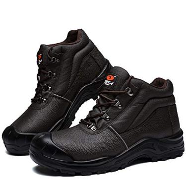 Imagem de DRKA Botas de Trabalho Masculinas com Bico de Aço Resistente à Água, 15 cm EH, Darkbrown977, 10