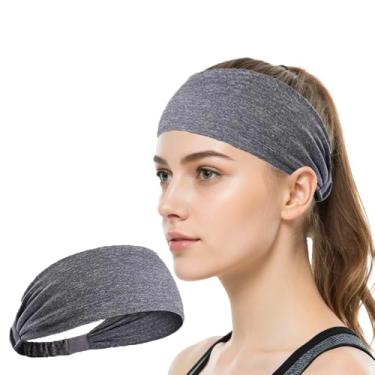 Imagem de Bandanas elásticas de tecido macio antiderrapante para cabelo feminino para ioga e corrida