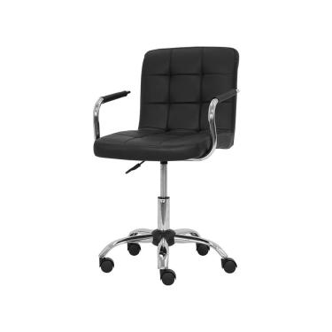 Imagem de Cadeira De Escritório Gomos Preta Com Altura Ajustável Estofada Preto
