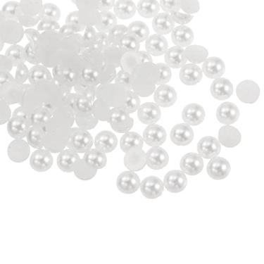 Imagem de Generic 720 peças de contas de meia pérola ABS, 6 mm resina lisa pérolas brilhantes imitação pérola contas para artesanato DIY fazer sapatos casamento Natal molduras para fotos, branco