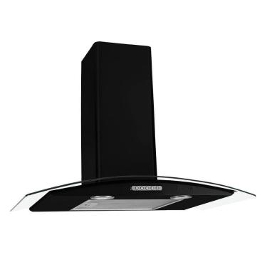 Imagem de Coifa De Parede 75cm Vidro Curvo Duto Slim Fogatti Black 220V