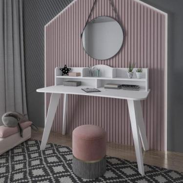 Imagem de Escrivaninha Retrô 120Cm Multimóveis Cr25210 Branca Branco - MULTIMOVE