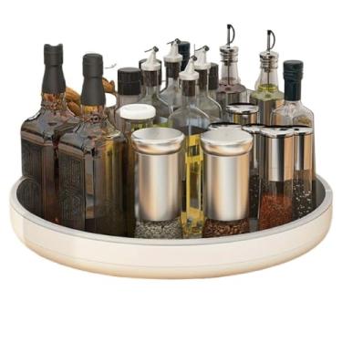 Imagem de Porta Condimentos Giratório 360°, Organizador Multiuso para Cozinha - Bandeja para Temperos, Frutas, Maquiagem e Banheiro(G-30CM)