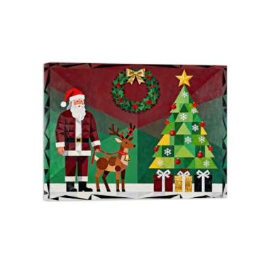 Imagem de Natal Quadro em tela-Homem veado árvore caixa presente-Imagem moderna decoração casa-Pôster impressões prontos para pendurar 60x80cm24x31in Tela Embrulhada