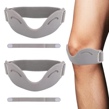 Imagem de Penitue 2un Joelho Tendão Patelar Suporte Correia, Silicone Cinta de Suporte para Tendão Rotuliano Joelheira por Corrida para Caminhadas Corrida Basquetebol Futebol Agachamentos