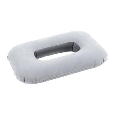 Imagem de DimyFew Almofada inflável para piercing de orelha, macia e leve, com revestimento em PVC aveludado, ideal para quem dorme de lado, portátil para sala de, Cinza