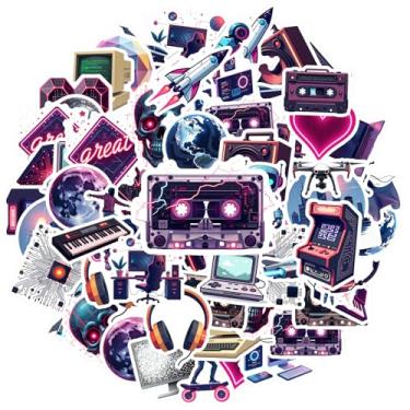 Imagem de 35 peças Cyberpunk Technology Retro Futurista Robot Adesivos de Brinquedo Pacote de Adesivos Digitais Engraçados para Notebook Bagagem Celular Copo Guitarra Laptop Capacete Skate