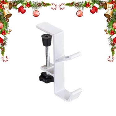 Imagem de Suporte de guirlanda 2 em 1 para lareira e guirlanda de cornija para decorações de Natal (branco)