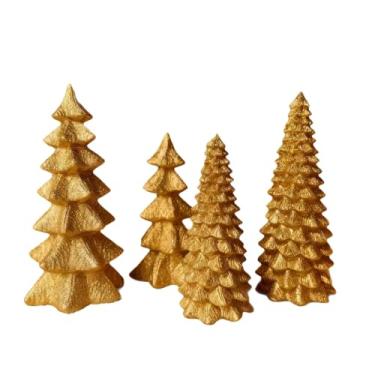 Imagem de Generic 4x Árvore de Natal Iluminada Por LED em Resina - Luminária Noturna para Lareira, Mesa Ou Ambientes Internos