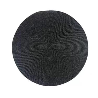 Imagem de Kit 4 Peças Jogo Americano Redondo Sousplat Cozinha Jantar Descanso De Prato Sousplat Cozinha(Preto)