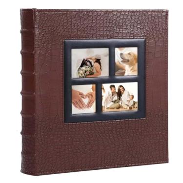 Imagem de Álbum De Fotografias Gigante Luxo Para 600 Fotos 10x15cm, Álbum De Fotos De Grande Capacidade (Marrom-escuro,Crocodilo)
