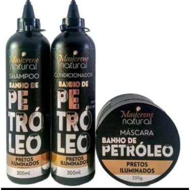 Imagem de kit Banho de petróleo Preto iluminado (shampoo, condicionador e máscar