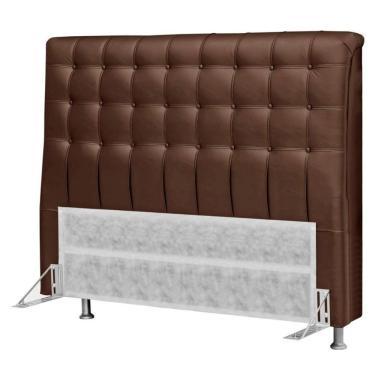 Imagem de Cabeceira Dama 1,95 Cm Cama Box King Casal Corino Marrom