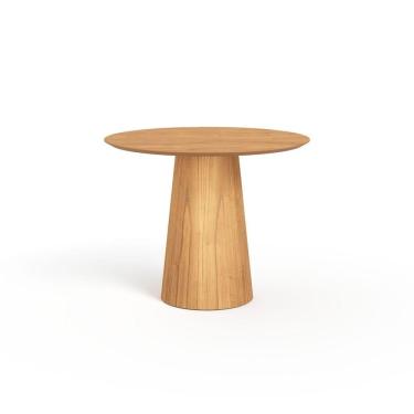 Imagem de Mesa De Jantar Redonda 100cm Scandi 4 Lugares Lamina Natural De Madeira Mel