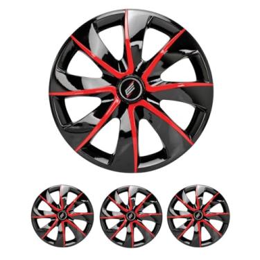 Imagem de Jogo Calota Aro 14 Prime Black Red HB20 HB20S Elantra i30 Sonata + Selo Resinado