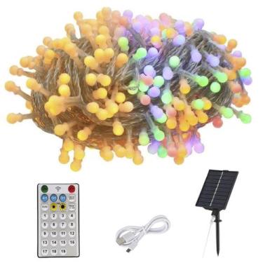 Imagem de Pisca Pisca Solar 200LED 22M Luzes Solares 8 Modos para Decoração Exte