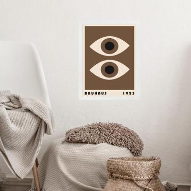 Imagem de Quadro Bauhaus Marrom - Olhos 45X34Cm - Com Vidro - Quadros On-Line