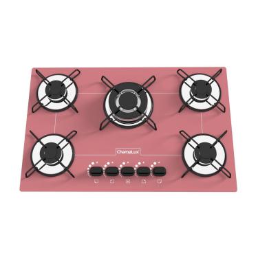 Imagem de Fogão Cooktop Ultra Chama 5 Bocas Rosa - Chamalux