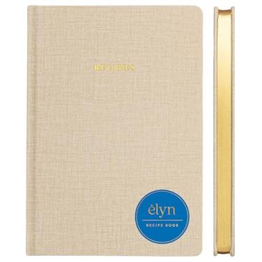 Imagem de ELYN Livro de receitas, caderno de culinária em branco com 85 páginas de receitas, marcadores de fita e páginas de índice, livro de receitas à prova de derramamento e capa dura, (21,6 cm x 15 cm