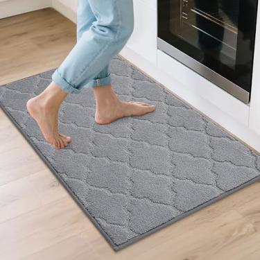 Imagem de COSY HOMEER Tapetes de cozinha 61 cm x 91 cm antiderrapantes laváveis tapetes de cozinha para piso absorvente tapete de cozinha tapetes macios para cozinha, tapete de pia, entrada, tapete de área