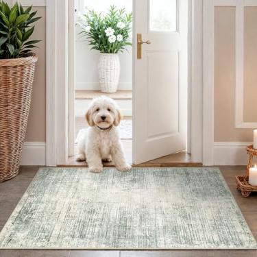 Imagem de Tapete de entrada lavável 5 x 7 cm: tapetes de cozinha abstratos pequenos para entrada de banheiro interno tapete antiderrapante com suporte de borracha tapete macio ultra fino para quarto área de