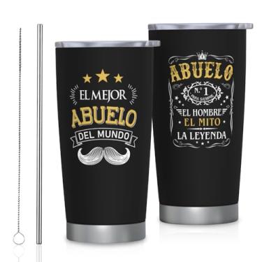 Imagem de FUWERMON Abuelo Gifts Tumbler 590 ml, Regalos para Abuelo, Caneca El Mejor Abuelo Del Mundo, Regalos para Abuelo Dia del Padre, presentes para vovô em espanhol para aniversário dia dos pais