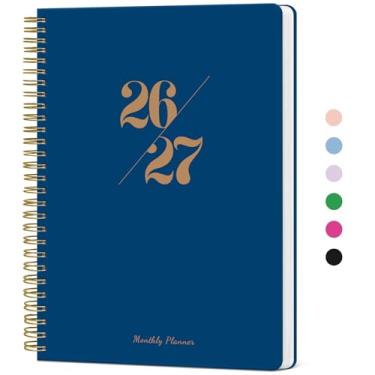 Imagem de Agenda mensal 2026-2027, agenda de 2 meses 2026-2027, funciona de janeiro de 2026 a dezembro de 2027, 17,8 x 25,4 cm, 24 meses, perfeita para planejamento de casa e escritório escolar - azul marinho