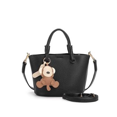 Imagem de Bolsa feminina, carteira de couro artificial, alça superior feminina, alça de bolsa de ombro, carteira pequena destacável, Preto, Small, Bolsa quadrada pequena transversal