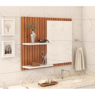 Imagem de Armário De Banheiro Aereo Espelheira 60 cm Bela 2 Prateleiras Branco