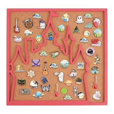 Imagem de BENECREAT Quadro quadrado de pinos de castelo, quadro de exibição de boletins de 30 x 30 cm, placa de cortiça montada na parede de 2 cm de espessura para broche, armazenamento, escritório, casa