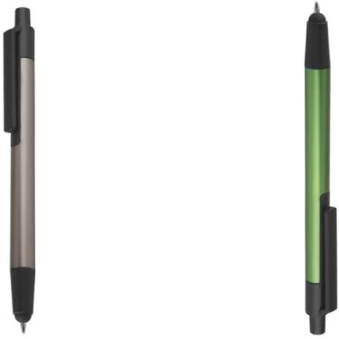 Imagem de Caneta Esferográfica em Metal, Ponta Touch, Escrita Azul, Corpo Cilíndrico, Ponta Fina, Grip Ergonômico, Multicolorido, 24 Unidades, para Colorir, a Partir de 3 Anos (Cinza e Verde)