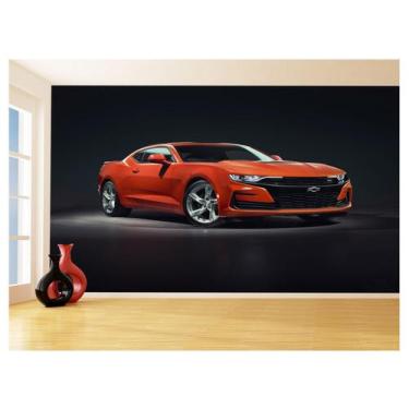 Imagem de Papel De Parede Carro Camaro Chevrolet Laranja 3,5M Car49 - Você Decor