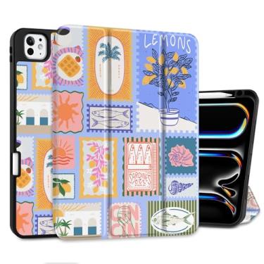 Imagem de MEEgoodo Capa para iPad Pro M5 11 polegadas 2025/M4 iPad Pro 11 polegadas 2024, capa para tablet com suporte de três dobras e porta-lápis e auto despertar/hibernar e capa traseira de TPU macio