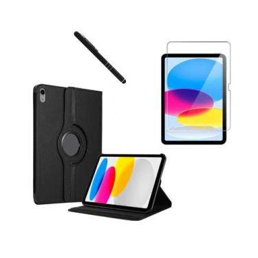 Imagem de Kit Completo Capa Giratória Película Caneta Para iPad 10ª Geração 10.9