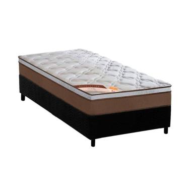 Imagem de Cama Box Solteiro: Colchão Molas Ensacadas Castor Revolution + Base Crc Suede Black (88x188)
