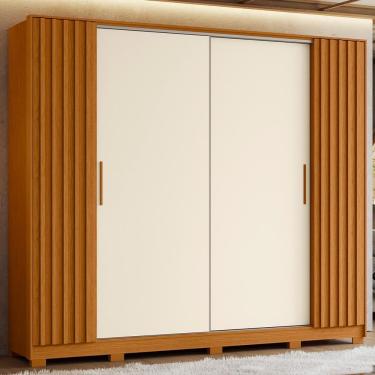 Imagem de Guarda Roupa Jacaranda Casal Quarto Com 4 Portas E 4 Gavetas Cinamomo/off White Cinamomo/off White