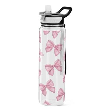 Imagem de ATTX Garrafa de água Bows, 947 ml, à prova de vazamento e livre de BPA, garrafas de água reutilizáveis de plástico Tritan para viagens, academia, corrida #90
