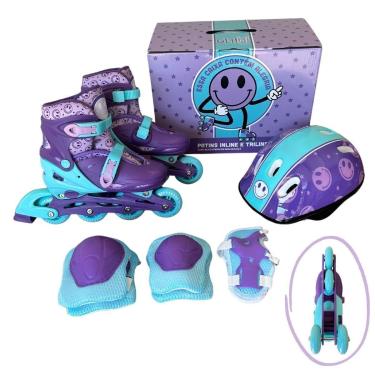 Imagem de Patins Inline Triline Tamanho Ajustável Glumi Cor:;Tamanho:32-35-Feminino