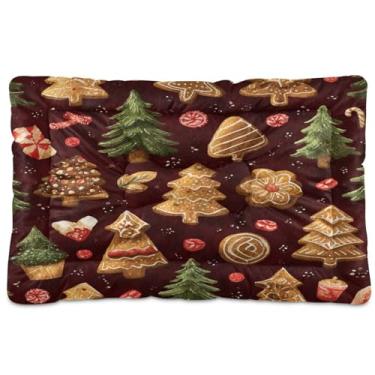 Imagem de ATTX Cama para cães e gatos com biscoitos de gengibre - Cama retangular ultra macia e confortável para animais de estimação para cães e gatos médios, 91 x 61 cm (477)