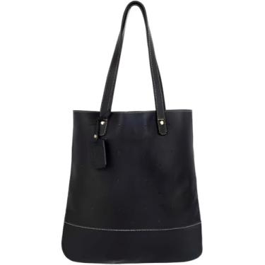Imagem de Bolsa de Couro Legítimo Feminina Flávia – Modelo Saco Compacta e Elegante, Leve, Resistente e Sofisticada – Ideal para Uso Diário, Trabalho, Passeios e Presentes (Preto)