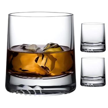 Imagem de NUDE Conjunto de 2 copos de uísque SOF – 250 ml, cristal sem chumbo, antiquado, pedras para uísque, Scotch e Bourbon – Alba por Joe Doucet, tartã gravado à mão, base pesada, recomenda-se lavar à mão