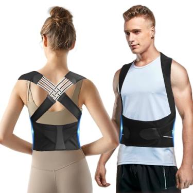 Imagem de Cinto de Correção Postural, Corretores de Corpo, Corretor de Costas Ajustável, Colete Ergonômico para Homens E Mulheres, Colete para Aliviar A Dor Na Cintura, Costas E Pescoço, Preto, XL