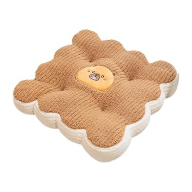 Imagem de WeiLaiKeQi Almofada para cadeira de escritório, almofada quadrada macia, presente para aniversário, almofadas para cadeira de mesa, almofadas para de cozinha, Marrom