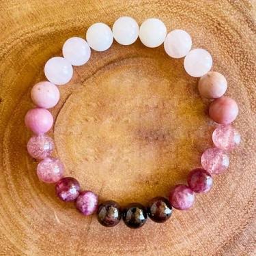 Imagem de Pulseira com contas de cristal para o amor, pedras naturais, pulseiras feitas à mão, elástico, ioga, boa sorte, miçangas, joias para presente, Medium, Cristal, Sem Pedra Preciosa