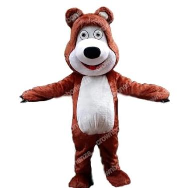 Imagem de Fantasia de mascote de urso marrom personalizada de Halloween fantasia de carnaval festa de aniversário de pelúcia (como mostrado, G)