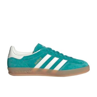 Imagem de adidas Tênis masculino Purtea/Owhite/Goldmt Gazelle Indoor Pure TealOff Branco/Dourado, Multi, 12.5 Wide