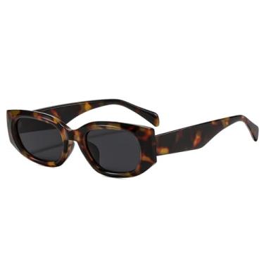 Imagem de Óculos de Sol Olho de Gato Feminino UV400 Masculino Leopardo Azul para Esportes ao Ar Livre, Corrida e Ciclismo, Leopardo Cinza